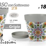 VASO PIANTE GRASSE FIORI SEMI VIVAI FIORIERA PLASTICA SOTTOVASO FLOREALE 18*16