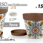 VASO PIANTE GRASSE FIORI SEMI VIVAI FIORIERA PLASTICA SOTTOVASO FLOREALE 15*13CM
