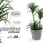 PIANTA ARTIFICIALE FINTA VASO EVENTI DECORAZIONE CASA UFFICIO VERDE 34*11 CM