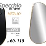 SPECCHIO DA PARETE OVALE METALLO SPECCHIERA COLOR ORO CLASSICO MODERNO 110*60 CM