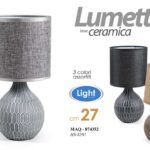 LAMPADA LUMETTO ABAT JOUR DA TAVOLO CERAMICA COLOR ASSORT TESSUTO ASS 27 CM