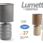 LAMPADA LUMETTO ABAT JOUR DA TAVOLO SCRIVANIA CAMERA CERAMICA COLOR ASSORT 27 CM