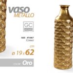 VASO IN METALLO ORO FIORI MARTELLATO ELEGANTE CENTROTAVOLA EVENTI CERIMONIA 62cm