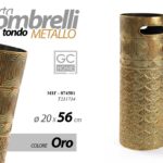 PORTA OMBRELLI METALLO STILE TONDO STUDIO CLASSICO MODERNO ORO GOLD 56*20 cm