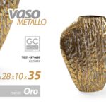 VASO PORTA FIORI METALLO BOTTIGLIA ANFORA ORO CLASSICO MODERNO EVENTI 35*28*10cm