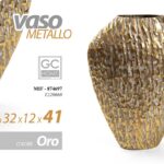 VASO PORTA FIORI METALLO BOTTIGLIA ANFORA ORO CLASSICO MODERNO EVENTI 41*32*12cm