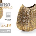 VASO PORTA FIORI METALLO BOTTIGLIA ANFORA ORO CLASSICO MODERNO EVENTI 34*31*12cm