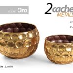 2 CACHEPOT METALLO VASO PORTA PIANTA MARTELLATO FIORI CLASSICO MODERNO 41/32 CM