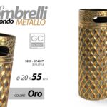 PORTAOMBRELLI TONDO METALLO ORO CLASSICO MODERNO DESIGN ELEGANTE D20*h55 cm