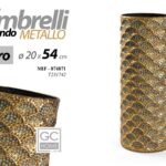 PORTA OMBRELLI TONDO METALLO ORO CLASSICO MODERNO BRONZO DESIGN ELEGANTE 54*20cm