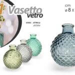 VASO FIORI VASETTO BOTTIGLIA BOMBONIERA CENTROTAVOLA VETRO COLORATO C ASS Ø8*11
