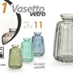 VASO FIORI VASETTO BOTTIGLIA BOMBONIERA CENTROTAVOLA VETRO COLORATO ASS Ø7*11 CM