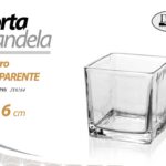 PORTACANDELA VETRO LANTERNA PORTA CANDELA GIARDINO MATRIMONIO TEALIGHT 6*6*6 CM