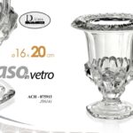 VASO VASETTO FIORI PIANTE CENTROTAVOLA BOMBONIERA VETRO TRASPARENTE 20*16 cm