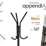 Attaccapanni Appendiabiti Piantana PORTA ABITI Metallo MODERNO NERO 167*42 CM