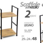 MOBILETTO Libreria Scaffale SALOTTO CUCINA INGRESSO BAGNO METALLO LEGNO 48*29*24