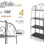 SCAFFALE METALLO 4 RIPIANI SALOTTO CUCINA BAGNO INGRESSO PIANTE H 160* 60*32 CM