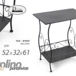 TAVOLINO METALLO DIVANO CAFFè UFFICIO SALOTTO MODERNO TAVOLO 2 RIPIANI H61*52*32