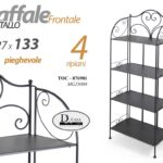 SCAFFALE METALLO 4 RIPIANI SALOTTO CUCINA BAGNO INGRESSO PIANTE NERO 133*51*27cm