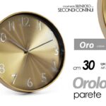 OROLOGIO DA PARETE ORO COLOR TONDO MODERNO VINTAGE SILENZIOSO ELEGANTE ABS 30cm
