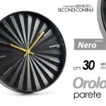 OROLOGIO DA PARETE TONDO SILENZIOSO CLASSICO MODERNO NERO ORO DESIGN 30 CM