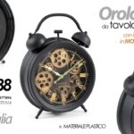 OROLOGIO DA TAVOLO INGRANAGGI IN MOVIMENTO A VISTA ABS NERO MODERNO VINTAGE 38cm