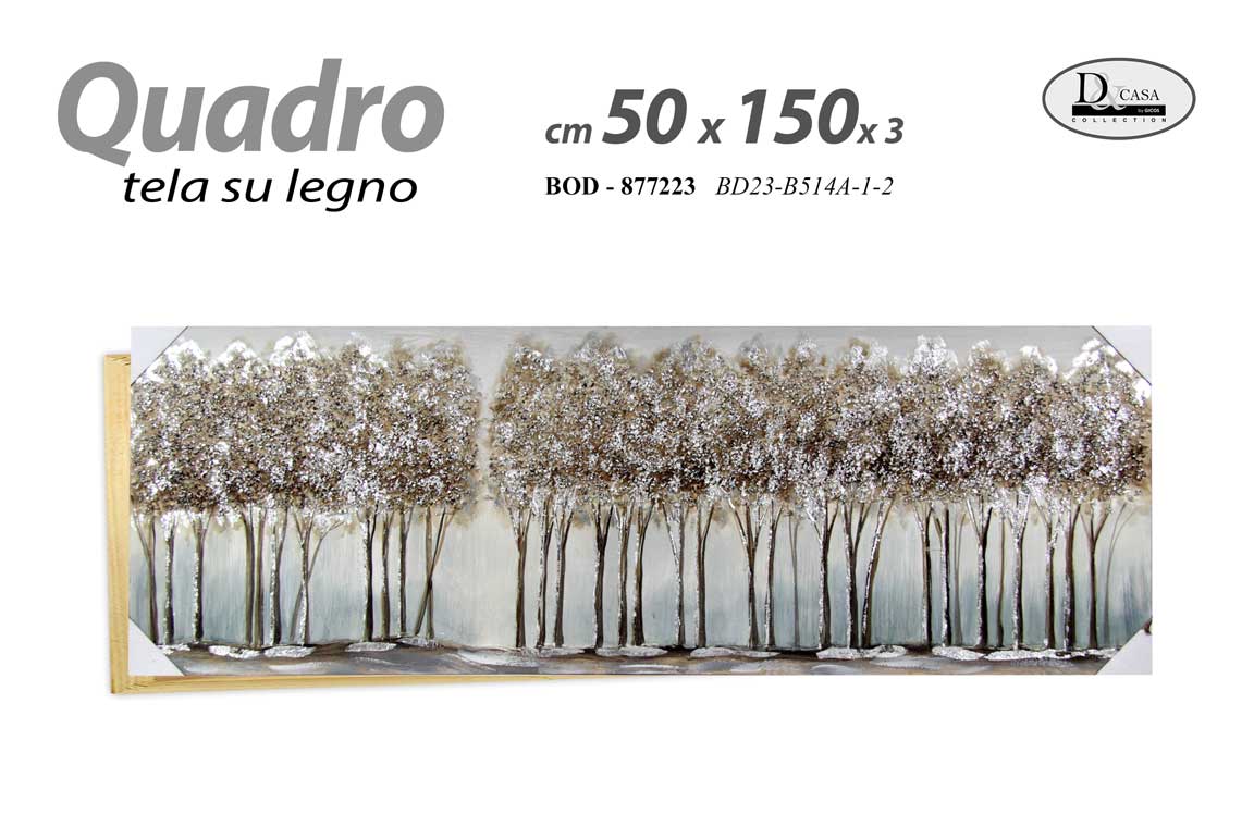 8025569877223 QUADRO STAMPA SU TELA Canvas LEGNO ALBERO ALBERI NEVE INNEVATI ASSORT 50*150 cm - immagine 1