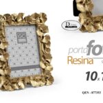 CORNICE PORTAFOTO DA TAVOLO MODERNO Vintage Classico RESIN ORO FOGLIE GCHO 10*15