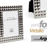 CORNICE PORTAFOTO DA TAVOLO MODERNO CLASSICO METAL COL ARGENTO DEC DIAMANTE 9*13