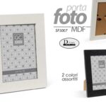 CORNICE PORTAFOTO DA TAVOLO MODERNA FOTO LEGNO MDF NERO BIANCO ASSOR 10*15 CM