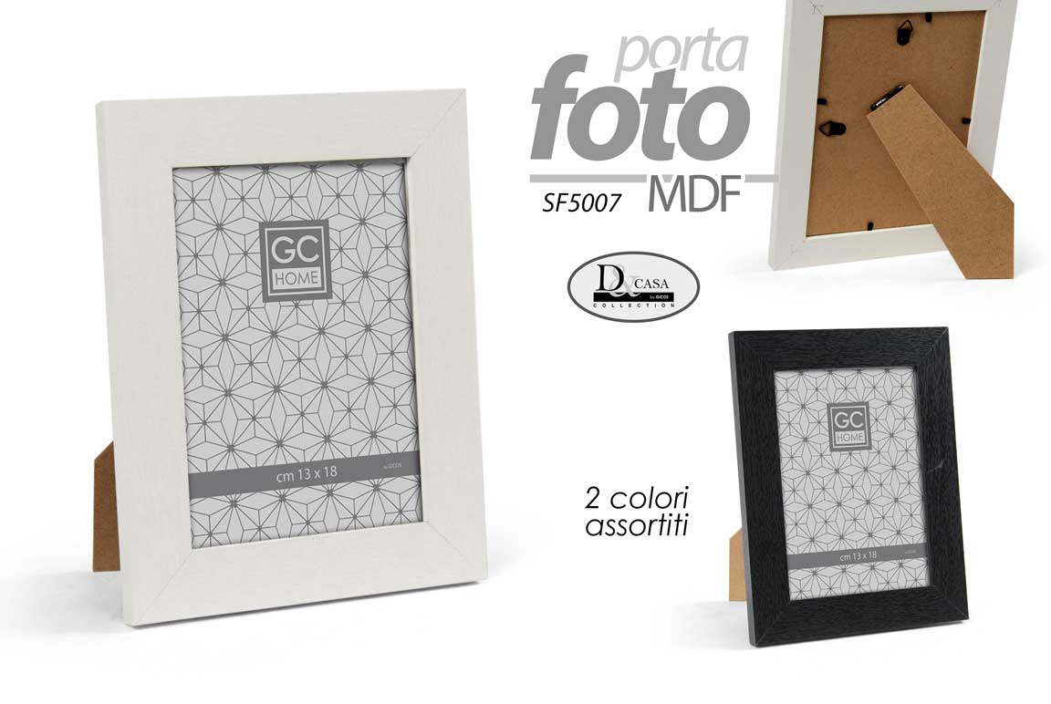8025569877391 CORNICE PORTAFOTO DA TAVOLO MODERNA FOTO LEGNO MDF NERO BIANCO ASSOR 10*15 CM - immagine 1