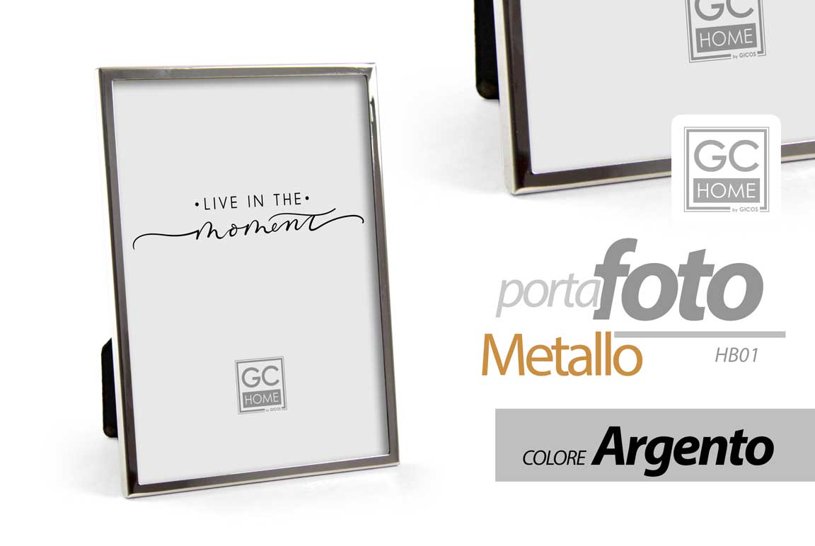 8025569877629 CORNICE PORTAFOTO DA TAVOLO FOTO MODERNO CLASSICO METALLO COLOR ARGENTO 20*25 cm - immagine 1