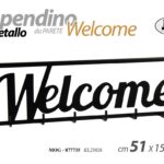 APPENDINO DA PARETE METALLO WELCOME APPENDIABITI Attaccapani GANCI 51*15*3,5 CM