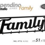 APPENDINO METALLO APPENDIABITI FAMILY DA PARETE Attaccapani GANCI 51*15*3,5 CM