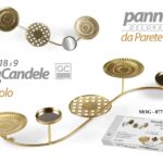 PORTACANDELE TAVOLO ALZATA CANDELA CANDELABRO Candeliere METALLO COL ORO 57*18*9