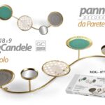 PORTACANDELE TAVOLO ALZATA CANDELA CANDELABRO Candeliere METALLO COLOR 57*18*9cm