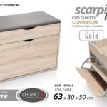 PANCA SCARPIERA CONTENITO MOBILE RIBALTA CUSCINO ROVERE SALVASPAZIO 63*30*h50 cm