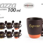 Tazzina caffè espresso con cucchiaino moderna tazza ceramica urban chic 100 ml
