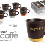 Set 6 tazzine caffè espresso moderno tazza ceramica urban chic assort 97 ml
