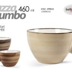 Tazza colazione jumbo cereali latte ceramica rustica vintage color assor 460 ml