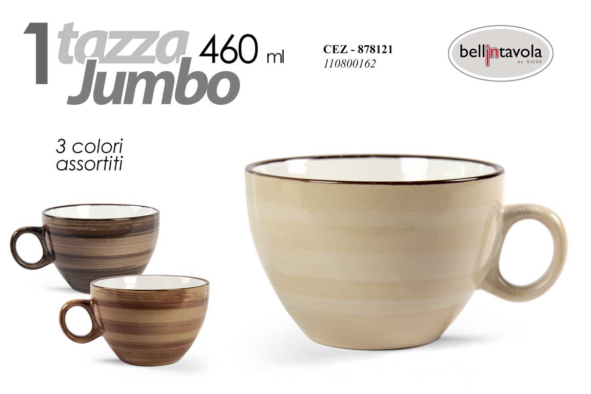 8025569878121 Tazza colazione jumbo cereali latte ceramica rustica vintage color assor 460 ml - immagine 1