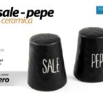 SET SALE PEPE MODERNO CERAMICA NERA BARATTOLO CONTENITORI PORTA SPEZIE AROMI 6*8