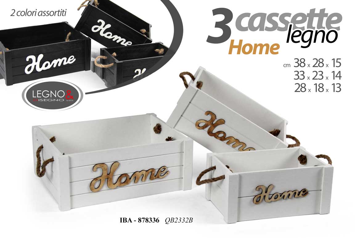 8025569878336 3 CASSETTE LEGNO PORTA OGGETTI BOMBONIERE CASSETTA ARREDO HOME ASSORT 38-33-28cm - immagine 1