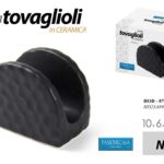 PORTATOVAGLIOLI DA TAVOLA NERO IN CERAMICA CASA PIZZERIA RISTORANTE 10*6*8CM cm