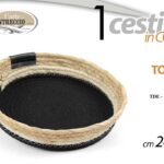 CESTA CORDA CESTINO PORTA CUCINA OGGETTI BIANCHERIA ARREDO BAGNO SALOTTO 24*6CM