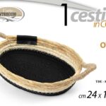 CESTINO CESTA CORDA PORTA OGGETTI BIANCHERIA CUCINA BAGNO SALOTTO OVALE 24*19*6