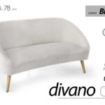 DIVANO 2 POSTI GAMBE LEGNO TESSUTO TEDD NORDICO CLASSICO MODERNO 135*68*h78