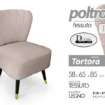 POLTRONA SEDUTA TESSUTO SEDIA GAMBE LEGNO MODERNO CLASSICA TORTORA 85*58*65 cm