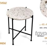 TAVOLINO PIEGHEVOLE SALVASPAZIO TONDO METALLO NERO TAVOLO PIANO BIANCO PIET 51cm