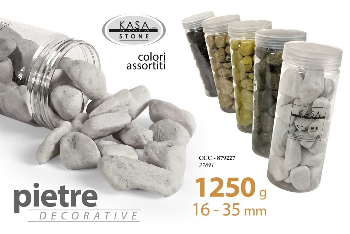 8025569879227 PIETRE SASSI CIOTTOLI PIANTE VASI CENTROTAVOLA DECOUPAGE DECORATIVI ASS 1250 GR - immagine 1